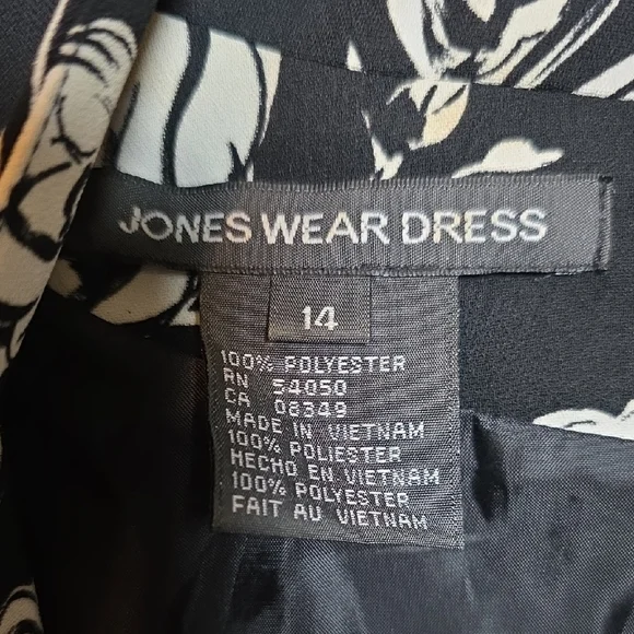 Jones Wear Black and White Midi Wrap Dress - Picture 2 of 4